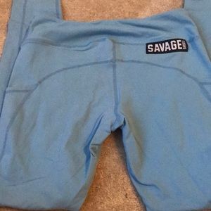 Savage Barbell Leggings- light blue, size M